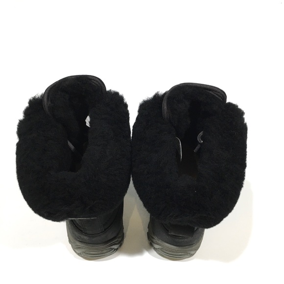 UGG ADIRONDACK II EXOTIC LEOPARD SNOW BOOTS -WATERPROOF BLACK LEATHER -US 6 -NEW - Picture 8 of 10